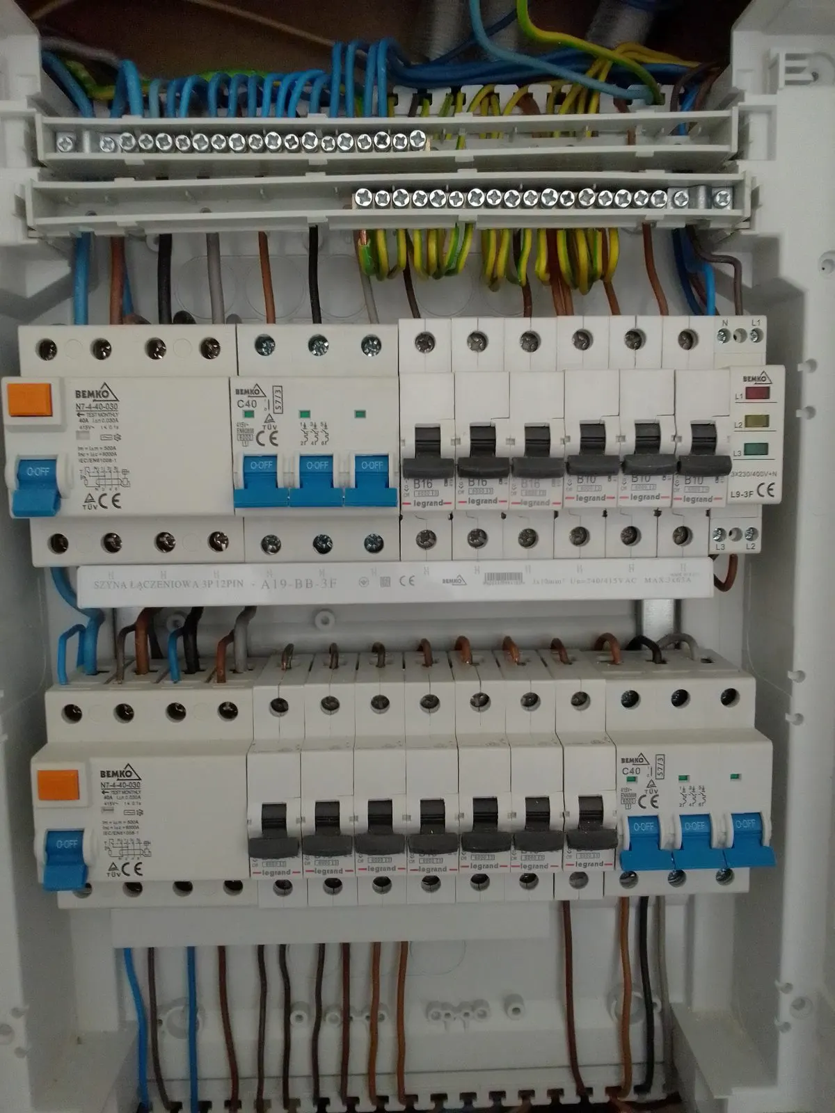 Rozdzielnica elektryczna po wykonaniu prac